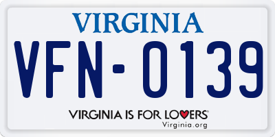VA license plate VFN0139