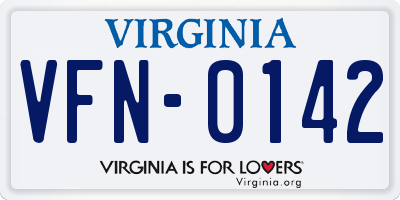 VA license plate VFN0142