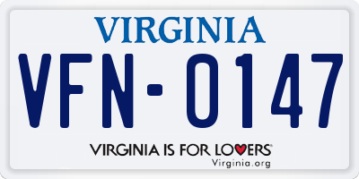 VA license plate VFN0147