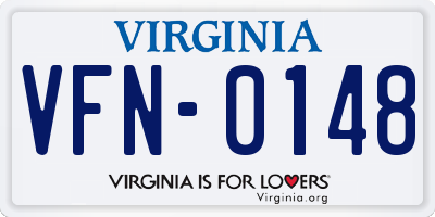 VA license plate VFN0148