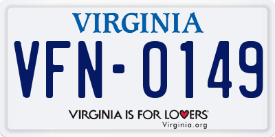 VA license plate VFN0149