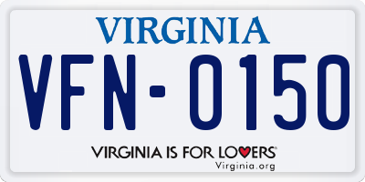VA license plate VFN0150