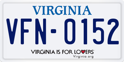 VA license plate VFN0152