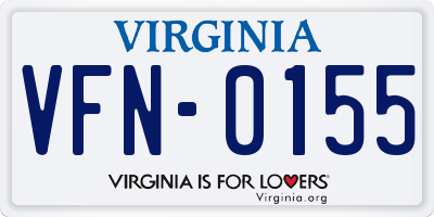 VA license plate VFN0155
