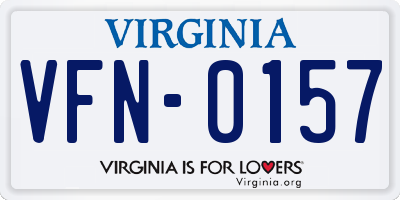 VA license plate VFN0157