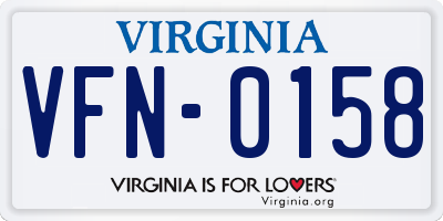 VA license plate VFN0158