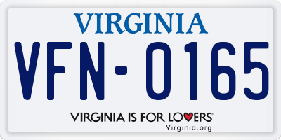 VA license plate VFN0165