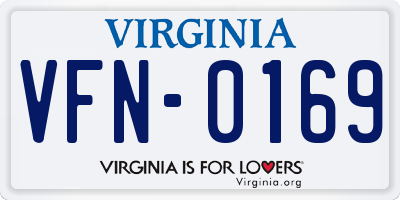 VA license plate VFN0169