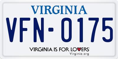 VA license plate VFN0175