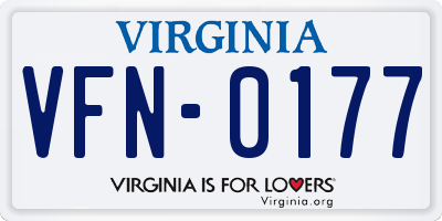 VA license plate VFN0177
