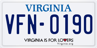 VA license plate VFN0190