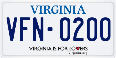 VA license plate VFN0200