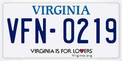 VA license plate VFN0219