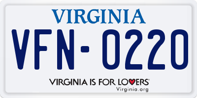 VA license plate VFN0220