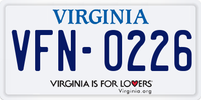 VA license plate VFN0226
