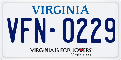 VA license plate VFN0229