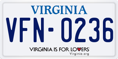 VA license plate VFN0236