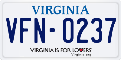 VA license plate VFN0237