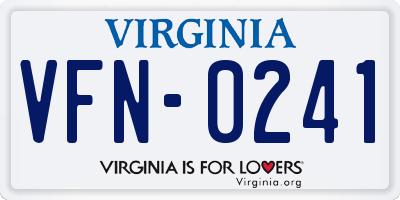 VA license plate VFN0241