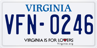 VA license plate VFN0246