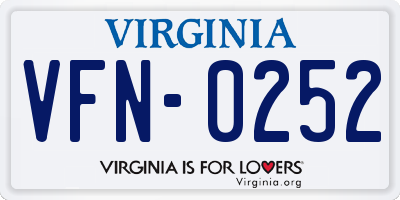 VA license plate VFN0252