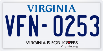 VA license plate VFN0253