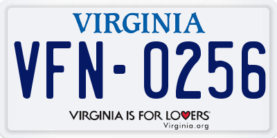 VA license plate VFN0256