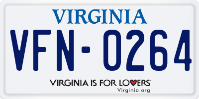 VA license plate VFN0264