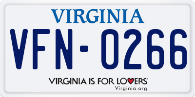 VA license plate VFN0266