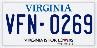 VA license plate VFN0269