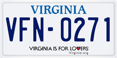 VA license plate VFN0271