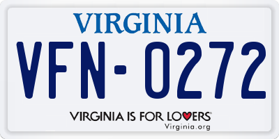 VA license plate VFN0272