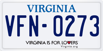 VA license plate VFN0273