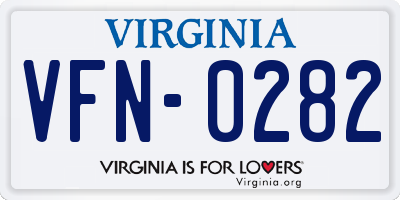 VA license plate VFN0282