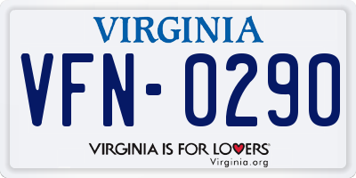 VA license plate VFN0290