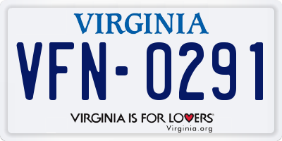 VA license plate VFN0291
