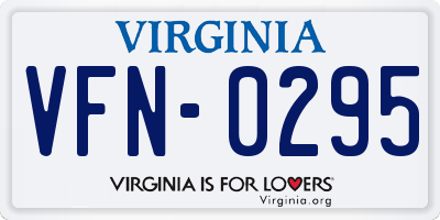 VA license plate VFN0295