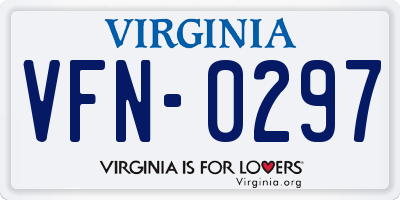 VA license plate VFN0297