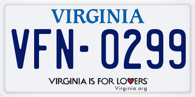 VA license plate VFN0299