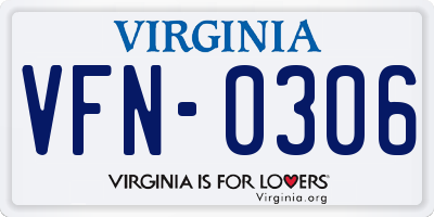 VA license plate VFN0306