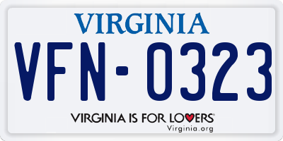 VA license plate VFN0323