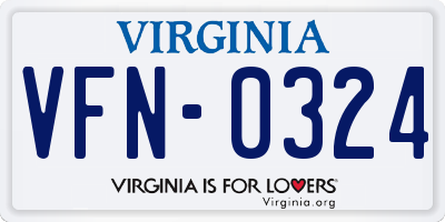 VA license plate VFN0324