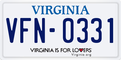 VA license plate VFN0331