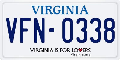 VA license plate VFN0338