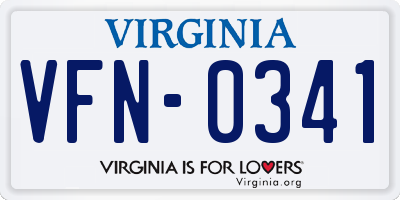 VA license plate VFN0341