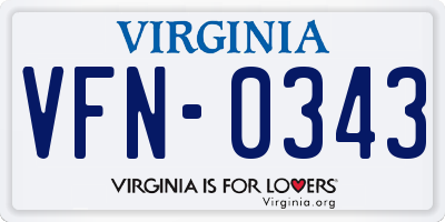 VA license plate VFN0343