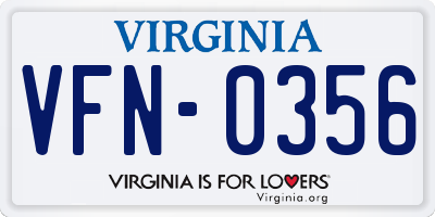 VA license plate VFN0356