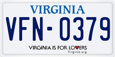 VA license plate VFN0379