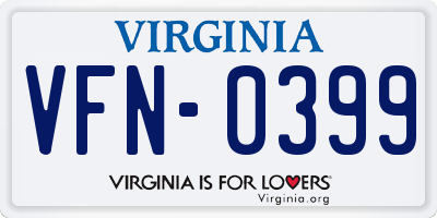 VA license plate VFN0399