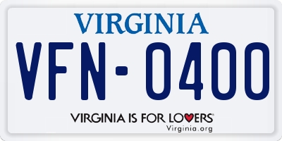 VA license plate VFN0400